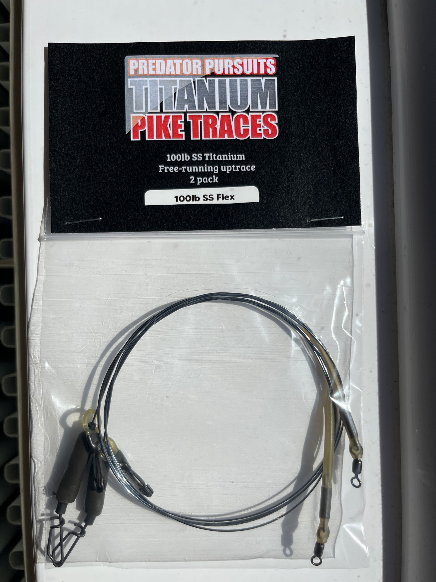 100lb SS FLEX free-running uptrace with run ring & lead clip x 2