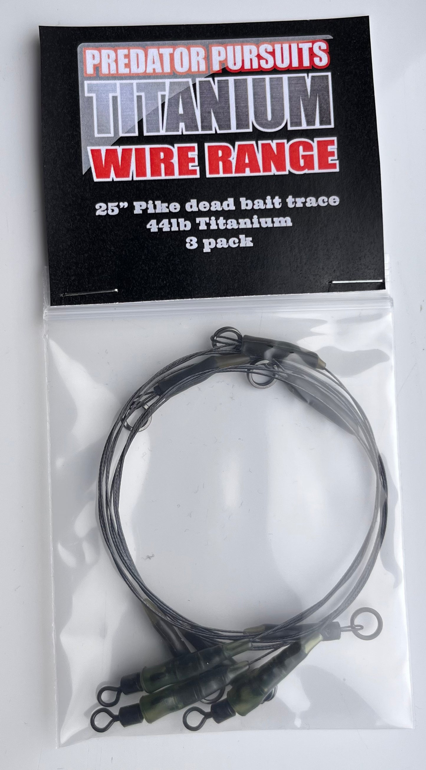 Titanium Pike trace 25", no hooks x 3
