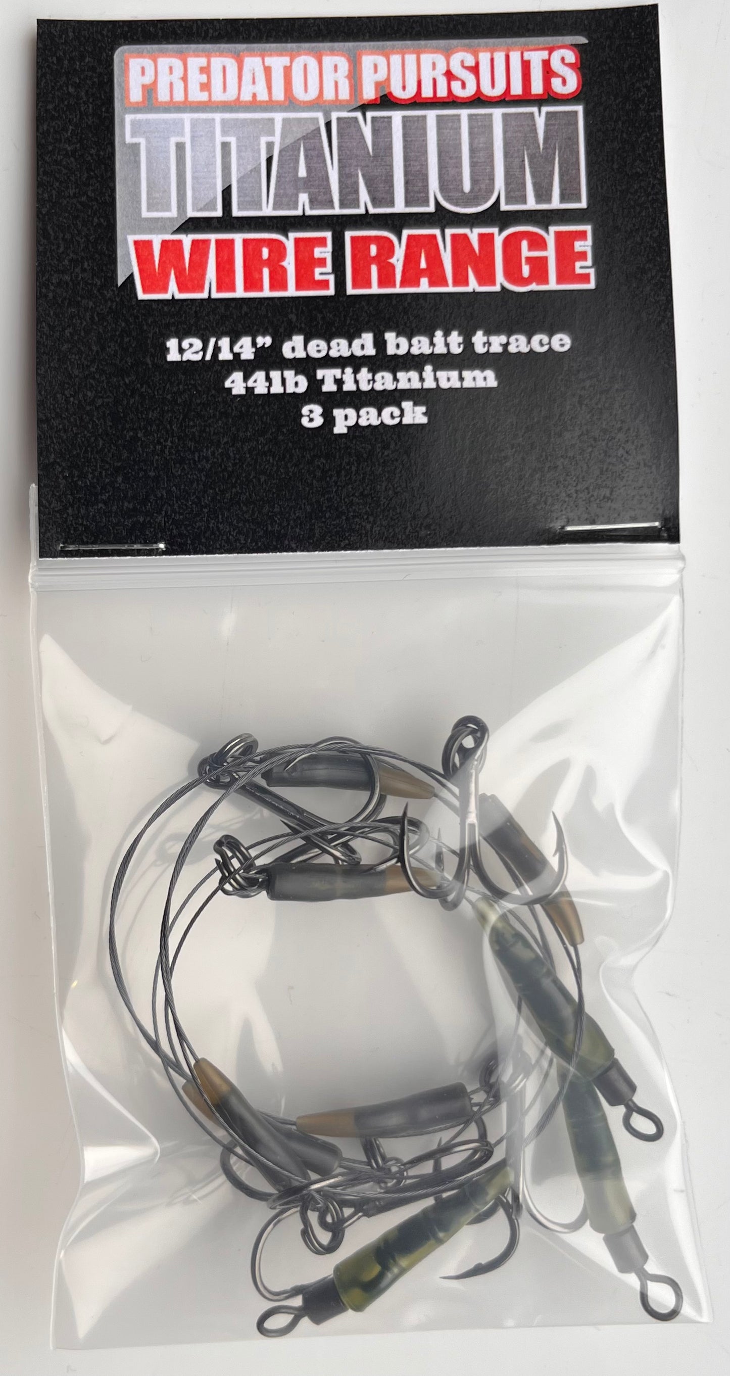 Titanium Pike trace, short with hooks x 3