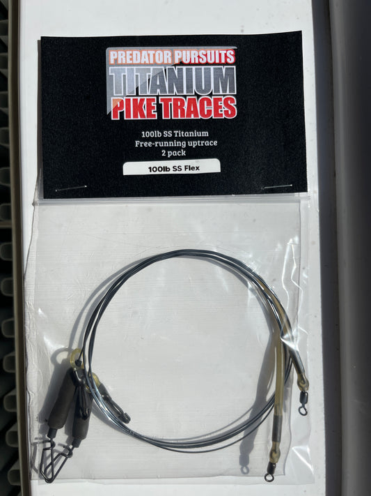 100lb SS FLEX free-running uptrace with run ring & lead clip x 2