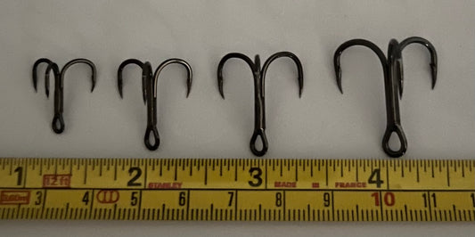 High Carbon Steel Xs Super Strong Sharp Treble Hooks - semi barbed 10 pack