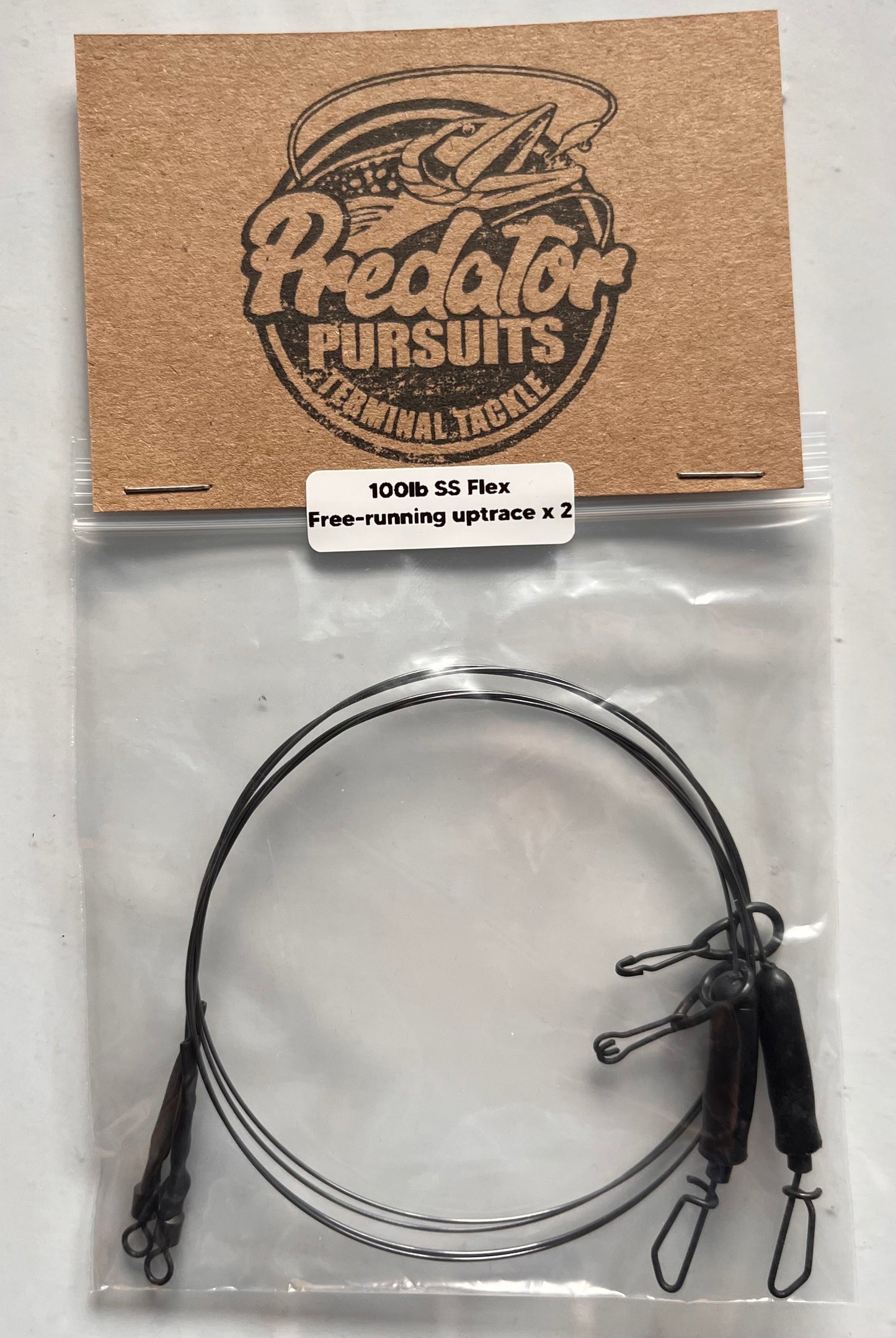 100lb SS FLEX free-running uptrace with run ring & lead clip x 2