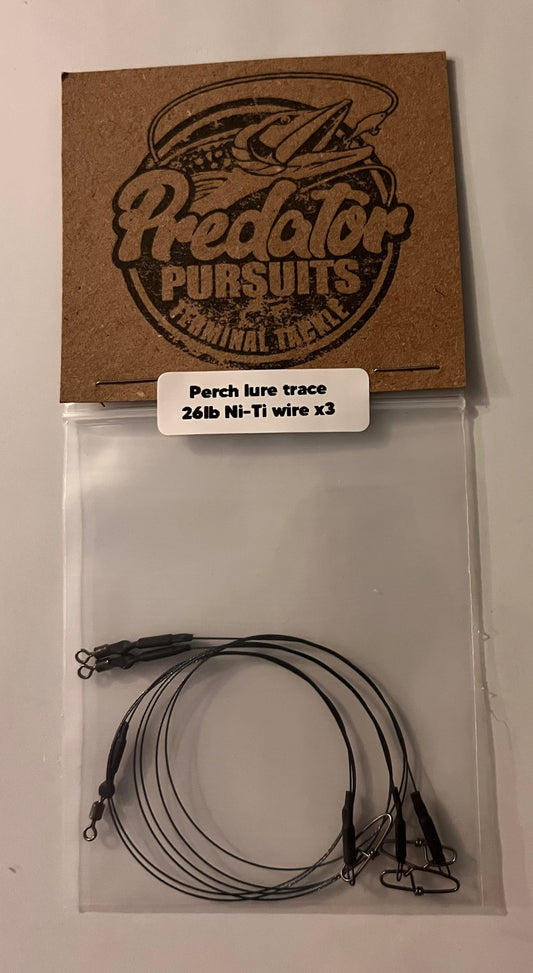 Perch lure trace 26lb Ni-Ti Titanium wire to fast clip